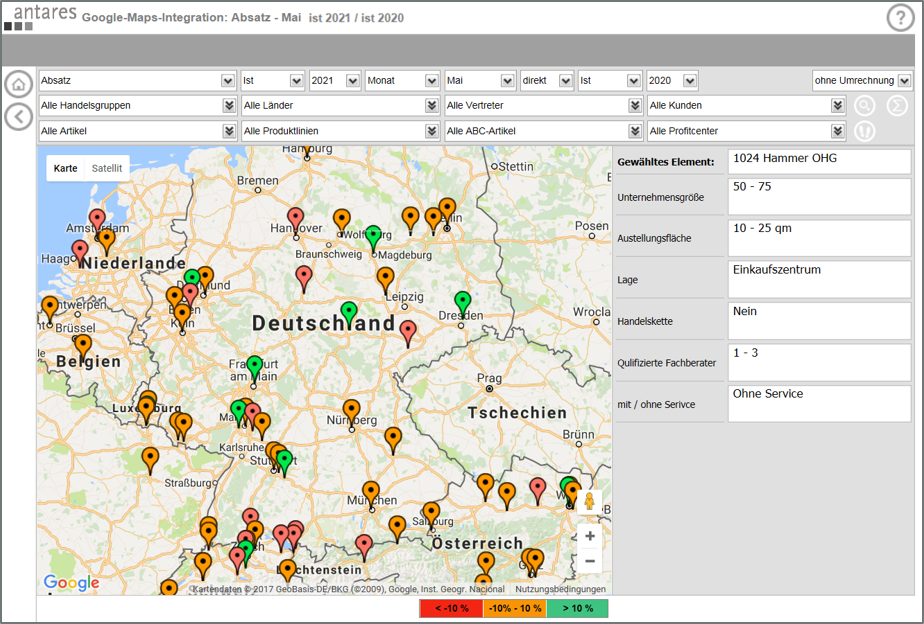 Leifheit: analyzer Google Maps integration